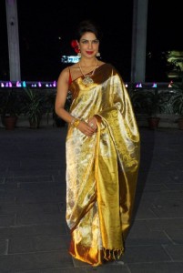 hourglass figure in saree