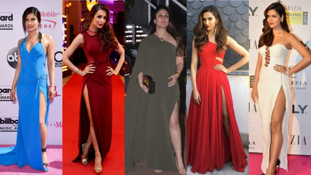 Top Bollywood Celebrities Who Slayed In Thigh High Slit Gown Dress